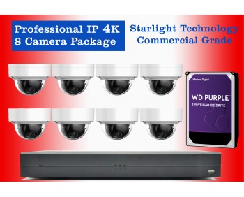 COMMERCIAL GRADE VISTA  IP SYSTEM INCLUDES 4 HD IP 3MP CAMERA  2.8 TO 12MM WITH MOTORIZEDLENS NIGHT VISION RANGE 120', HD-NVR WITH 3TB HARD DRIVE WITH POE & 08 CABLES